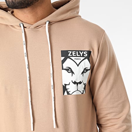 Zelys Paris - Conjunto de sudadera con capucha y pantalón de chándal Vista Marrón claro