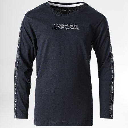 T-shirt Manches Longues KAPORAL Vintage - Imprimé Tête De Mort, Col V, Taille S Kaki