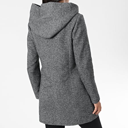 manteau capuche gris femme