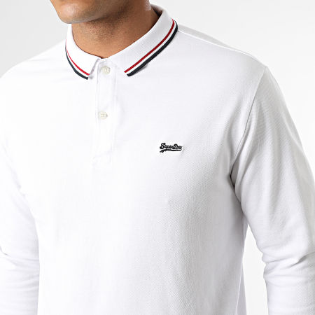 Superdry - Polo Manches Longues M1110306A Blanc