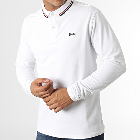 Superdry - Polo Manches Longues M1110306A Blanc