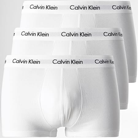 Calvin Klein - Juego de 3 bóxers de algodón elástico U2664G Blanco