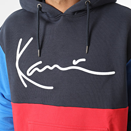 Karl Kani - Sweat Capuche Signature Block 6028201 Bleu Rouge