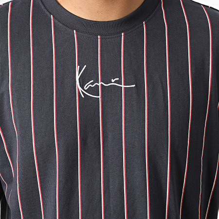 Karl Kani - Tee Shirt Oversize Large A Rayures Small Signature Pinstripe 6037278 Bleu Marine