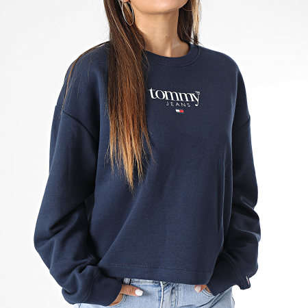 Tommy Jeans - Felpa Donna Relaxed Essential 4325 a girocollo Blu Navy