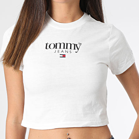 Tommy Jeans - Tee Shirt Femme Baby Crop Essential 4365 Blanc