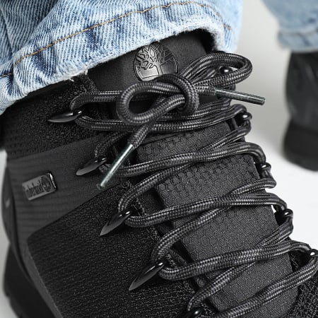 Timberland Boots Euro Sprint Mid Hiker Waterproof A1QHR Black Knit LaBoutiqueOfficielle