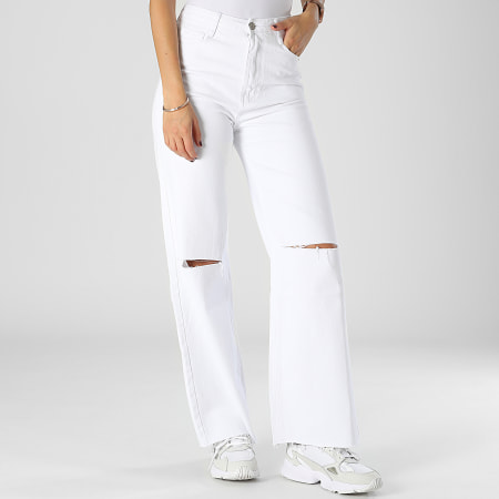 Girls Outfit - Jean Flare Femme A302 Blanc