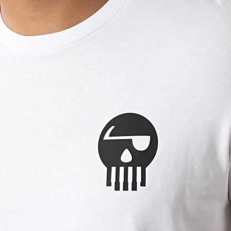 Piraterie Music - Tee Shirt Logo Chest And Back Blanc Noir