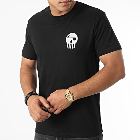Piraterie Music - Tee Shirt Réfléchissant Logo Chest And Back Noir