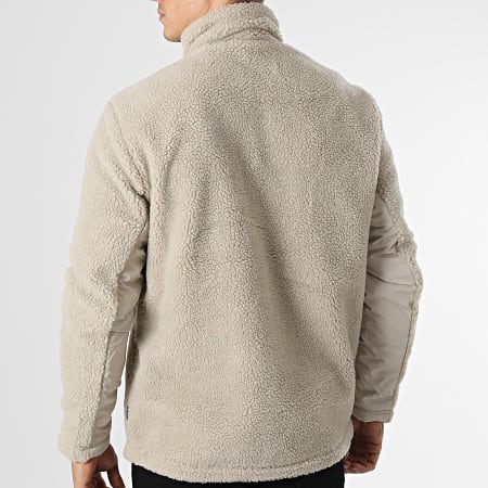 Only And Sons - Giacca con zip in sherpa beige di Villads