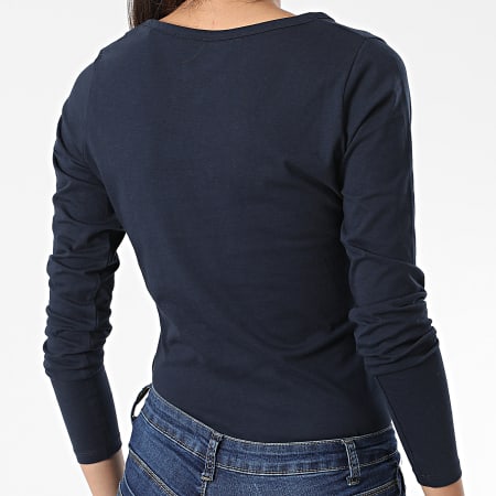 Haut T-shirt Manches Longues Pepe Jeans Femme - Marine - Taille L - Coton/Elasthanne - Occasion TB