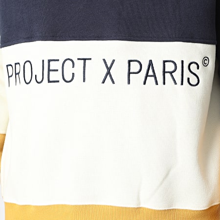 Project X Paris - Sweat Crewneck 2220153 Bleu Marine Beige Jaune