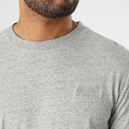 Superdry - Tee Shirt Manches Longues Vintage Logo Embroidery M6010550A Gris Chiné