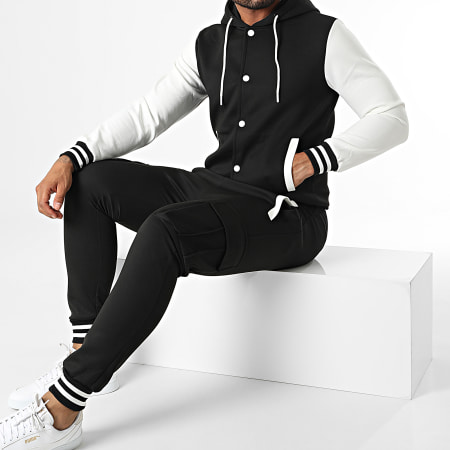 Zayne Paris  - Set giacca con cappuccio e pantaloni da jogging Teddy E-329 nero