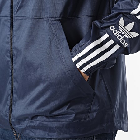 Adidas Originals - Lock Up Giacca con cappuccio e zip a righe HL2195 Blu navy