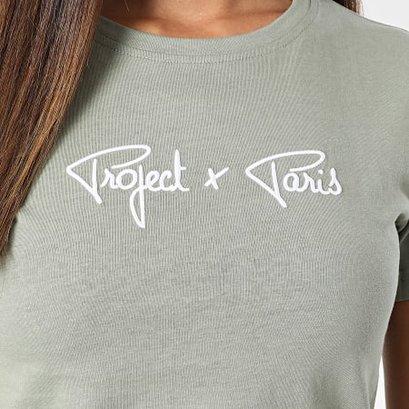 Project X Paris - Camiseta mujer F221121 Verde caqui