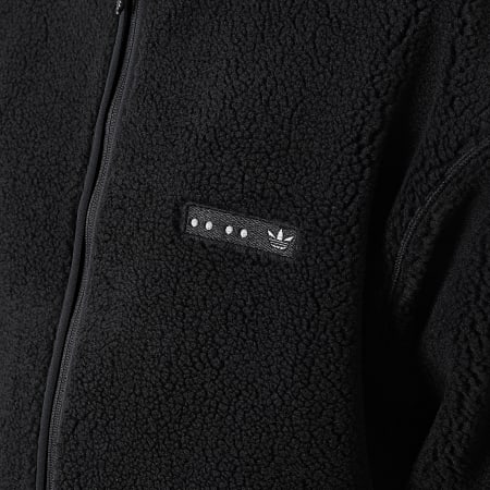 Adidas Originals - HK2771 Chaqueta Sherpa negra con cremallera