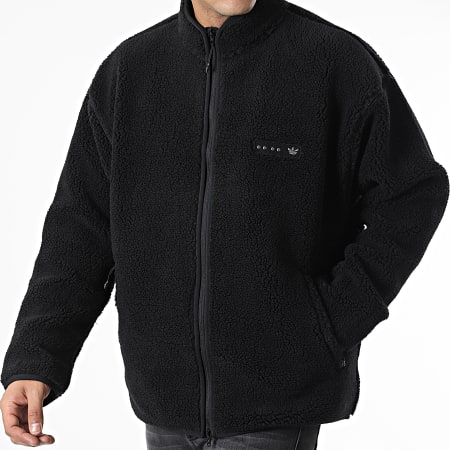 Adidas Originals - HK2771 Giacca Sherpa nera con zip