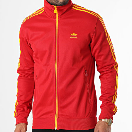Adidas Originals - FB Nations Chaqueta con cremallera a rayas HK7407 Rojo