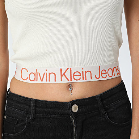 Calvin Klein - Camiseta de tirantes para mujer 9893 Beige