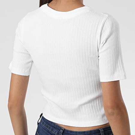 Calvin Klein - Tee Shirt Crop Femme 9895 Blanc