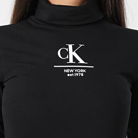 Calvin Klein - Robe Col Roulé Femme 9992 Noir