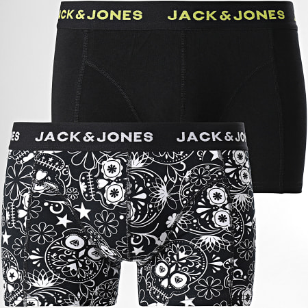 Jack And Jones - Set di 2 boxer neri con teschio di zucchero