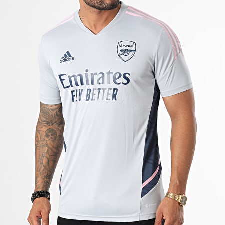 Adidas Sportswear - Tee Shirt De Sport A Bandes Arsenal FC HA5275 Gris Clair