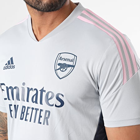 Adidas Sportswear - Maglietta sportiva a bande dell'Arsenal FC HA5275 Grigio chiaro