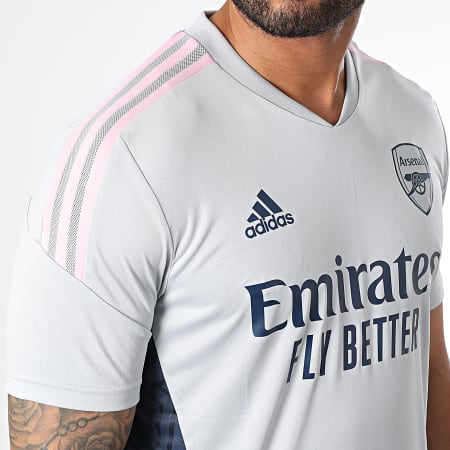 Adidas Performance - Camiseta deportiva a rayas del Arsenal FC HA5275 Gris claro