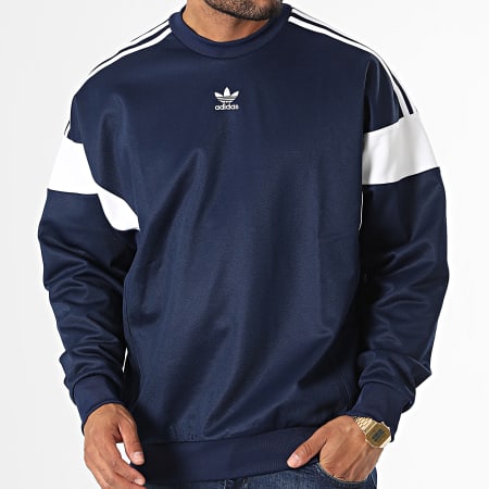 Adidas Originals - Sweat Crewneck A Bandes Cutline HN6116 Bleu Marine