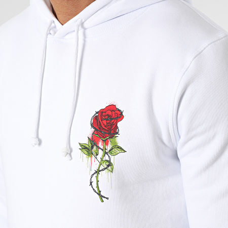 Luxury Lovers - Sweat Capuche Roses Barbed Blanc