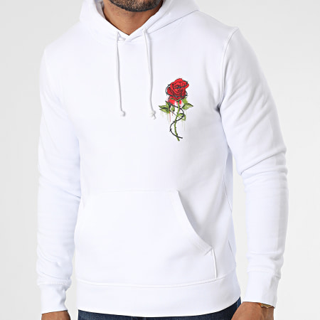 Luxury Lovers - Sweat Capuche Roses Barbed Blanc