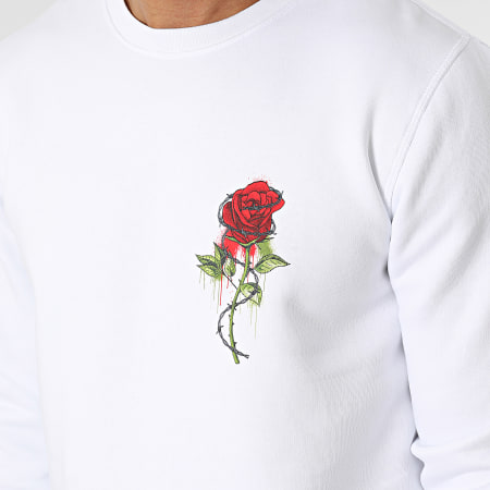 Luxury Lovers - Sudadera de cuello redondo Roses Barbed Blanco