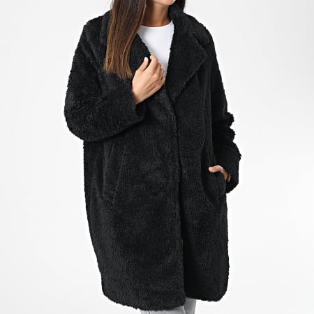 Vero Moda - Cappotto di pelliccia nera da donna Cozy Amalie