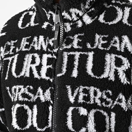 Versace Jeans Couture - Veste Zippée Fourrure Logo 73GAS412 Noir Blanc