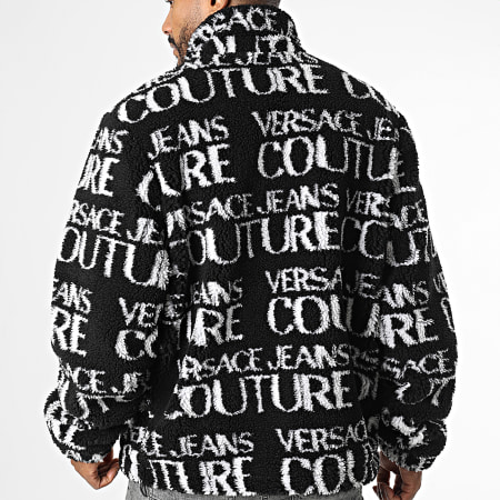 Versace Jeans Couture - Veste Zippée Fourrure Logo 73GAS412 Noir Blanc