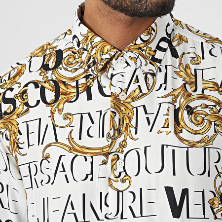 Versace Jeans Couture - Camicia a maniche lunghe Stampa Logo Couture 73GAL2R0 Rinascimento Bianco