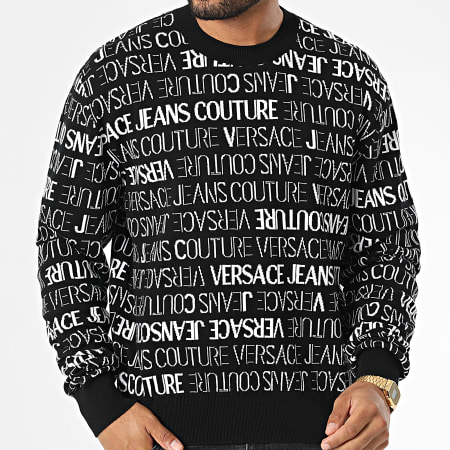 Versace Jeans Couture - Jersey multilogo 73GAFM13 Negro Blanco