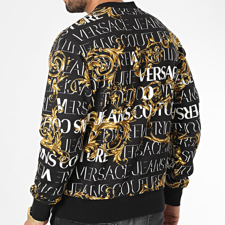 Versace Jeans Couture - Stampa a girocollo Logo Barocco 73GAI3R0 Felpa nera Renaissance
