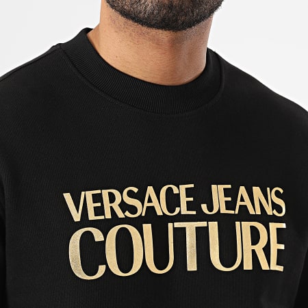 Versace Jeans Couture - Sweat Crewneck Logo Thick Foil 73GAIT01 Noir Doré