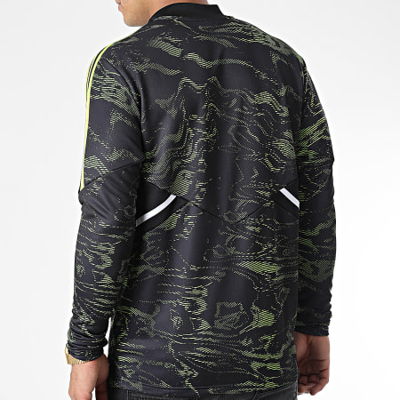 Adidas Sportswear - Tee Shirt Manches Longues A Bandes Manchester United HE6686 Noir Vert