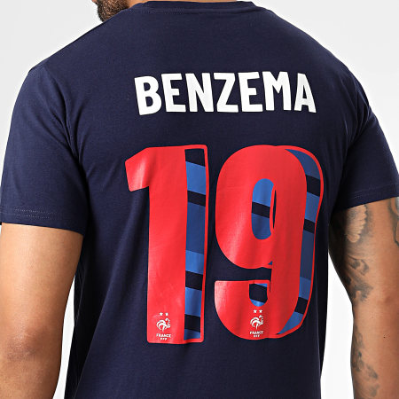 FFF - Tee Shirt Player Benzema N19 Bleu Marine