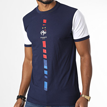 Foot - Tee Shirt De Sport Bleu Marine Blanc
