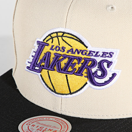 Mitchell and Ness - NBA 50° Los Angeles Lakers Cappellino Snapback Beige