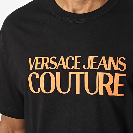 Versace Jeans Couture - Camiseta Logo Fluo 73GAHT03 Negro