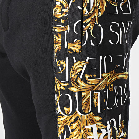 Versace Jeans Couture - 73GAA3C0 Pantaloni da jogging neri con banda logo barocco rinascimentale