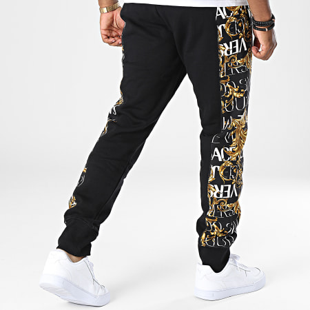 Versace Jeans Couture - 73GAA3C0 Pantaloni da jogging neri con banda logo barocco rinascimentale