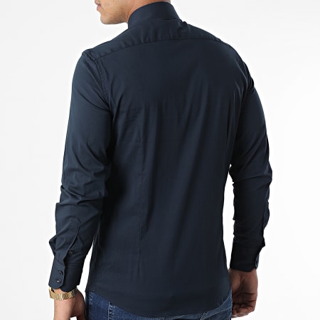 Zelys Paris - Camisa de manga larga Adriano azul marino